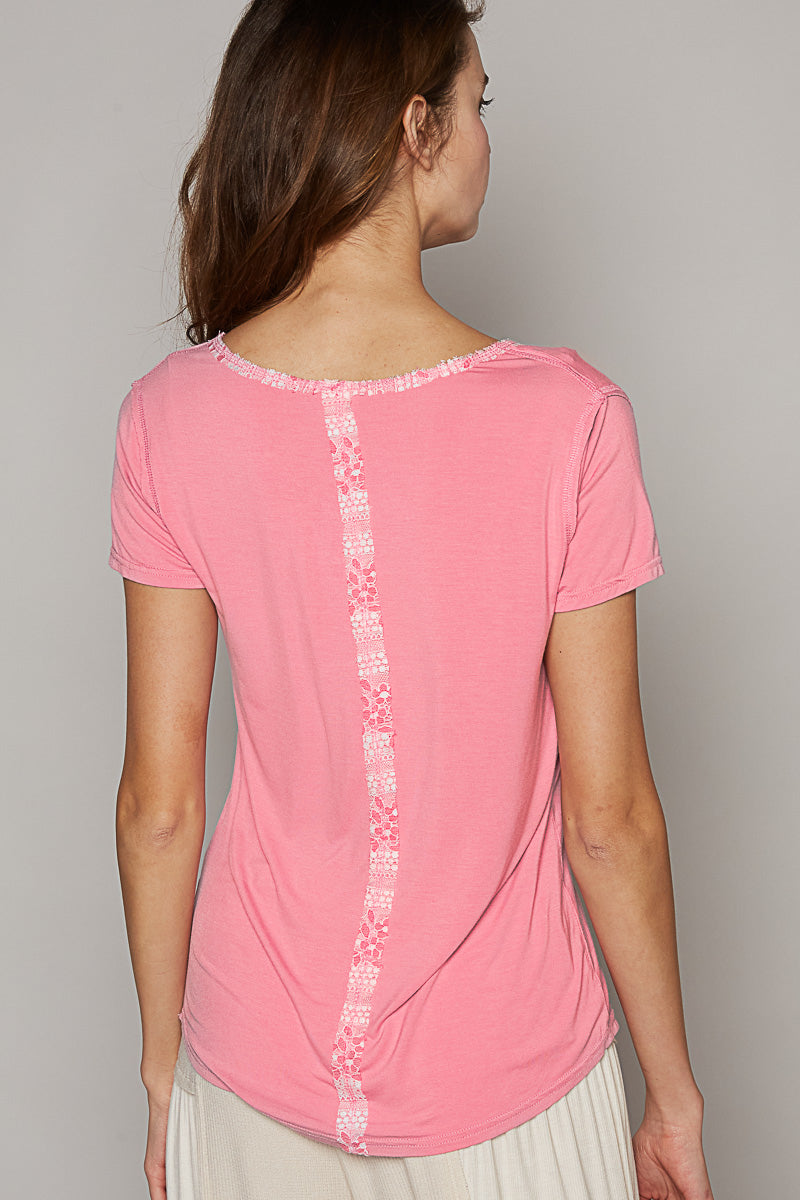 Vintage Washed V-Neck Short Sleeve Top