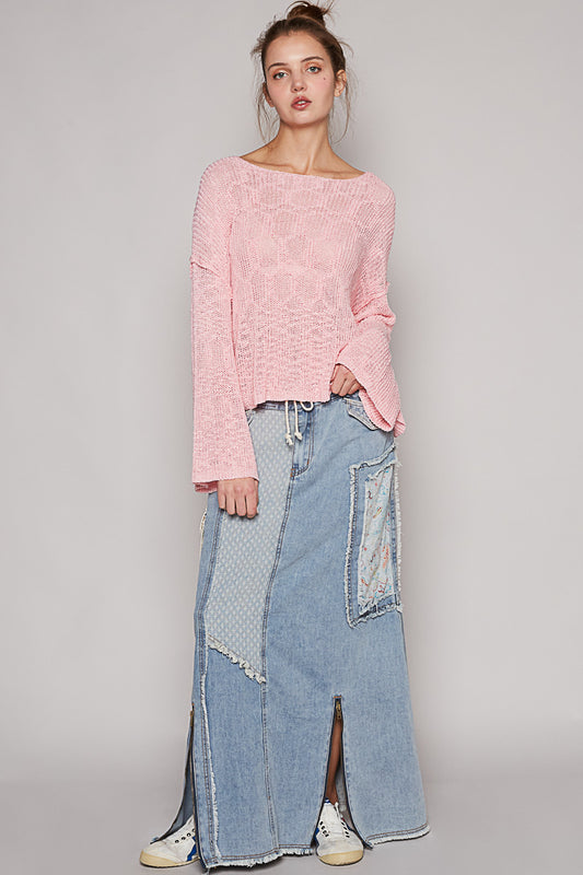 Round Neck Long Sleeve Sweater Top