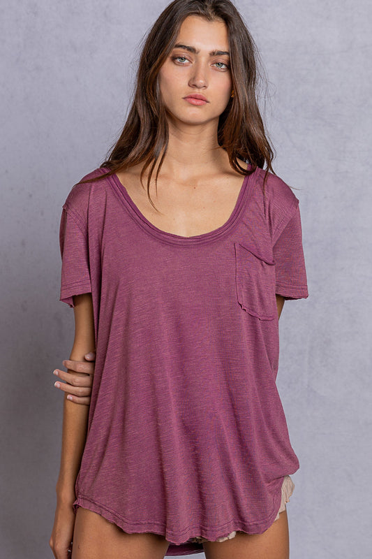 Laying It On Cool Relaxed Short Sleeve Boat Neck Top (5 Options)