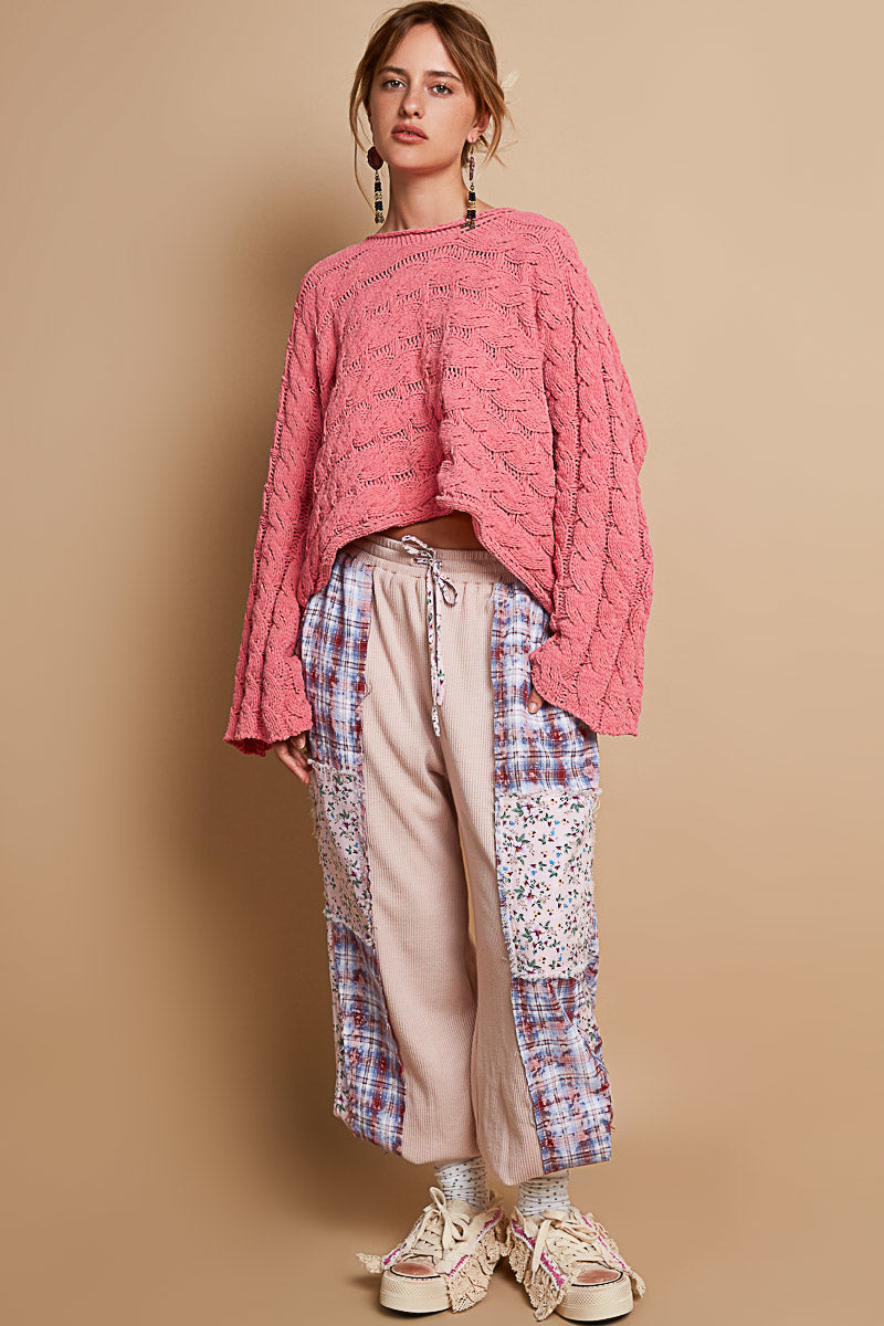 Round Neck Full Sleeve Short Sweater Top