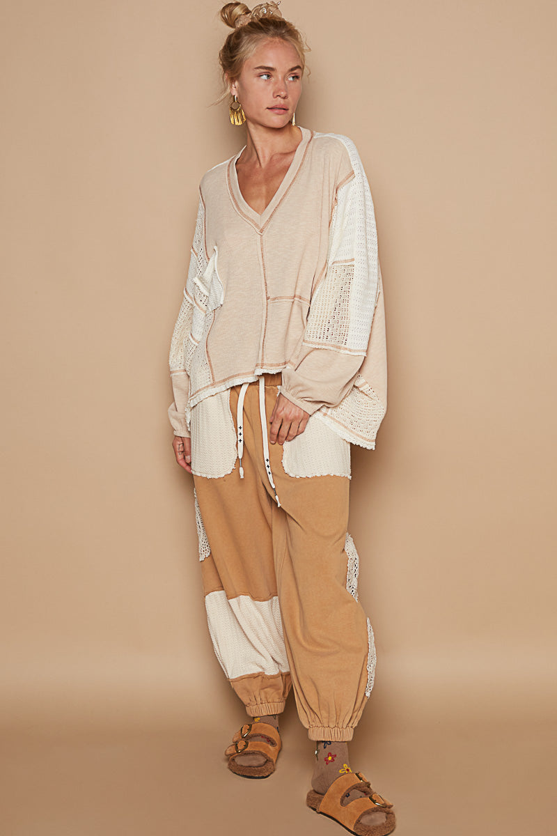 V-Neck Long Sleeve Ribbed Top (2 Options)