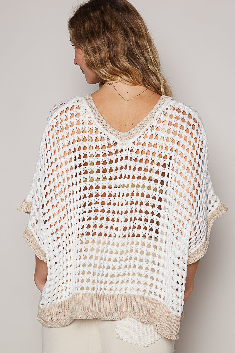 V-Neck Sleeveless Relaxed Fit Sweater Top