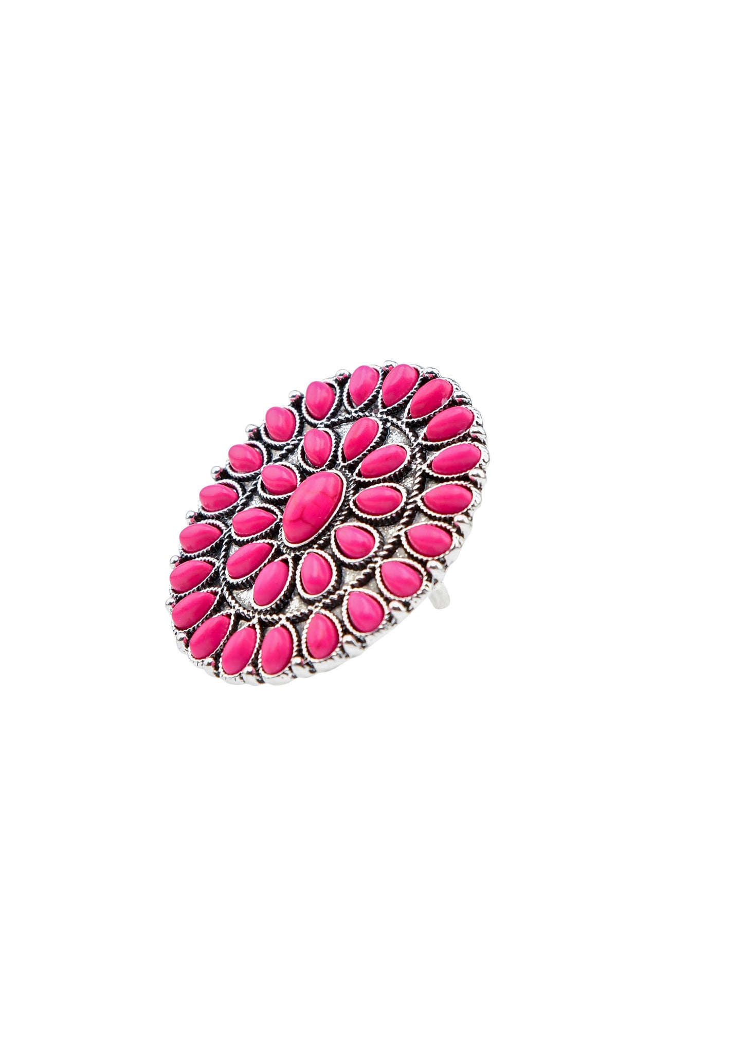 Adjustable Pink Cluster Ring