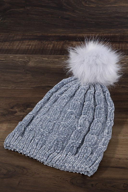 Winter in Style Chenille Cable Knit Beanie (2 Options)