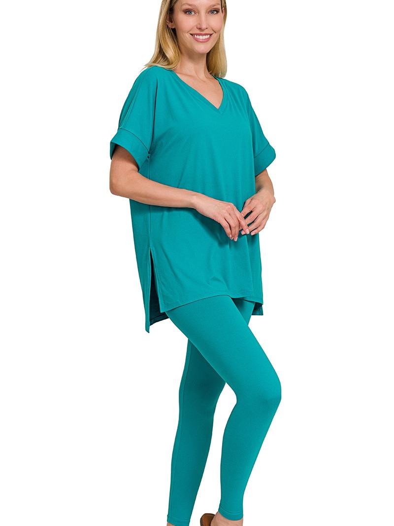 V-Neck Silky Smooth Brushed Microfiber Loungewear Set (11 Options)