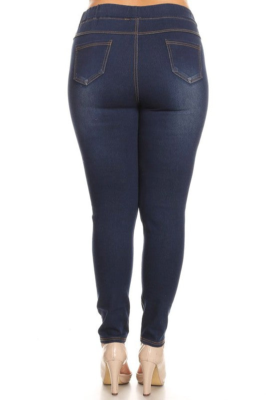 Plus Size Pull-On Denim Jeggings