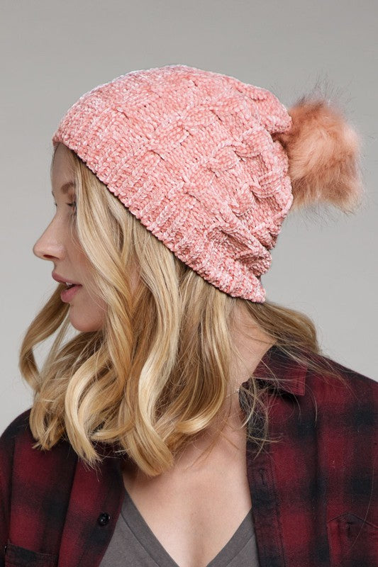 Winter in Style Chenille Cable Knit Beanie (2 Options)