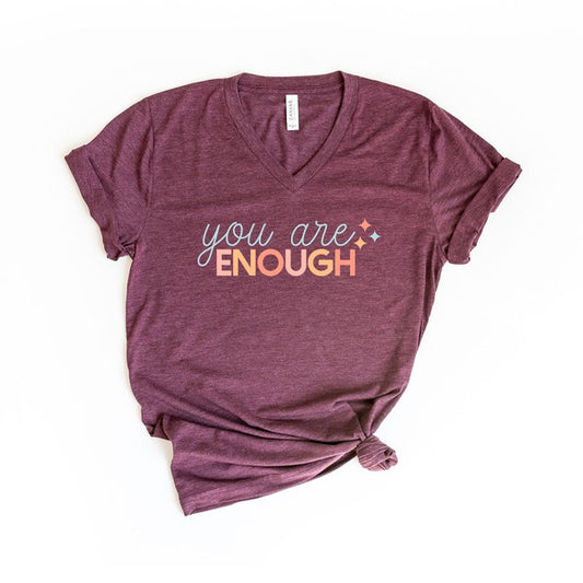 You Are Enough Stars Graphic V-Neck Tee (2 Options)