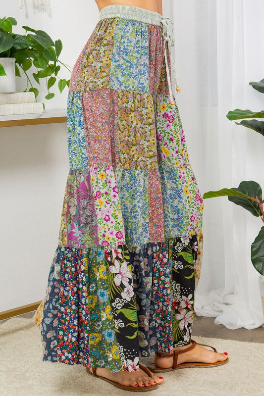Printed Patchwork Overdyed Pants