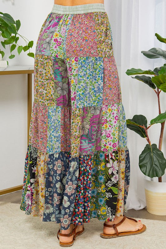 Printed Patchwork Overdyed Pants