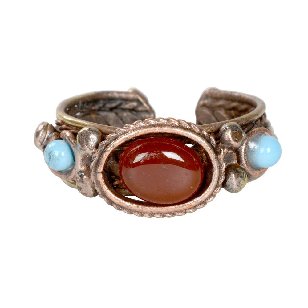 1/8" Assorted Stones Cuff Ring