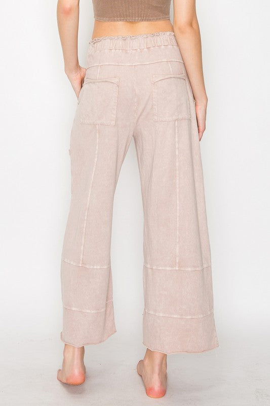 Mineral Wash Wide Leg Pants (2 Options)