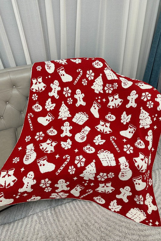 Reversible Christmas Soft Throw Blanket