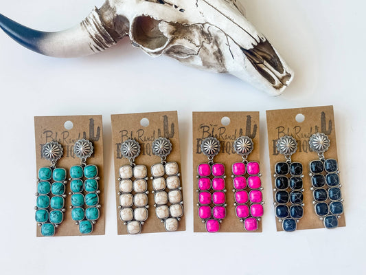 Western Stone Bar Earrings