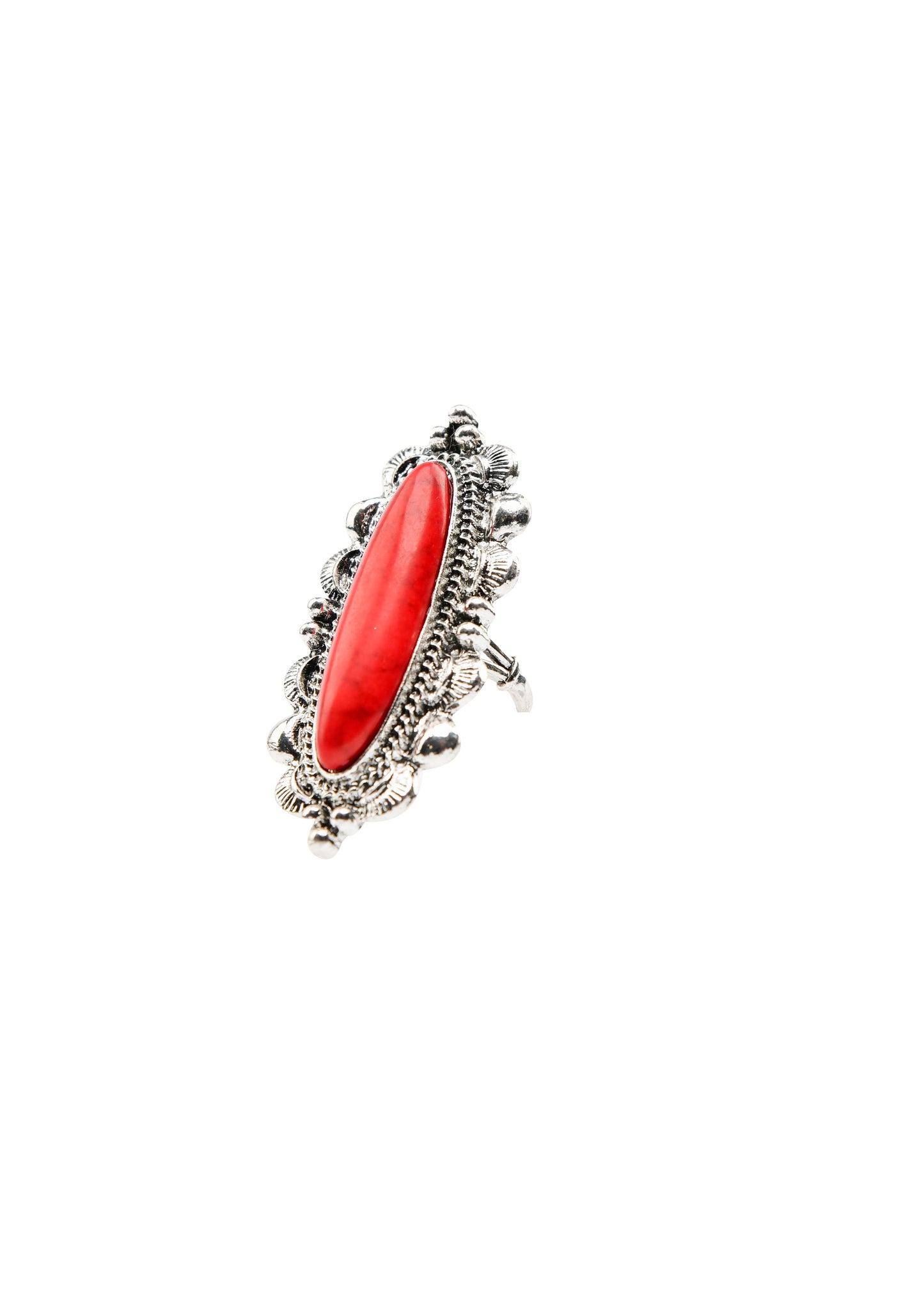 Adjustable Elongated Red Ring