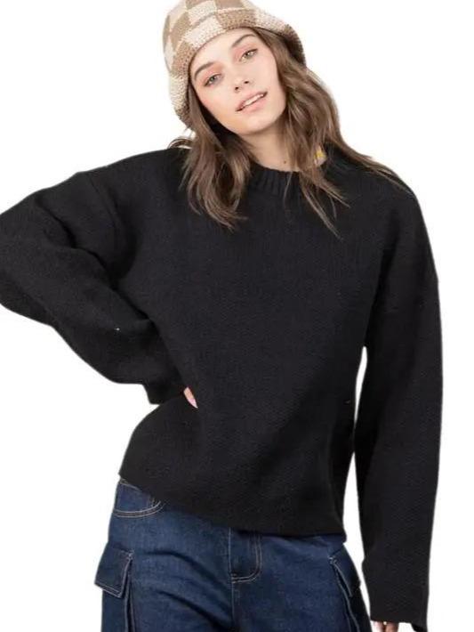 Oversized Solid Casual Sweater Top