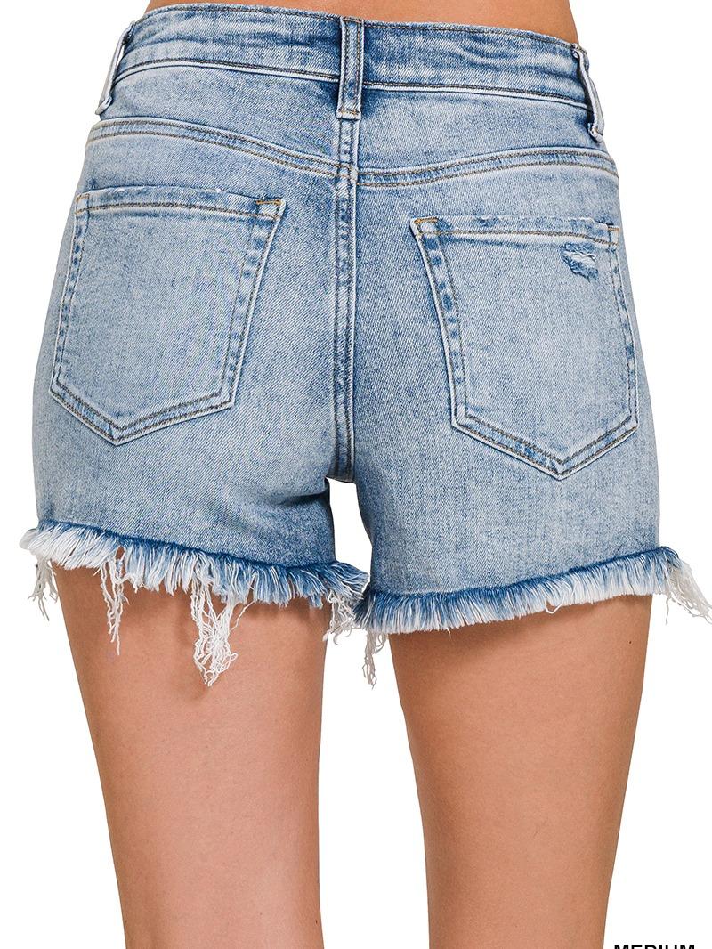 Springing in the Season Raw Hem Ripped Denim Shorts (2 Options)