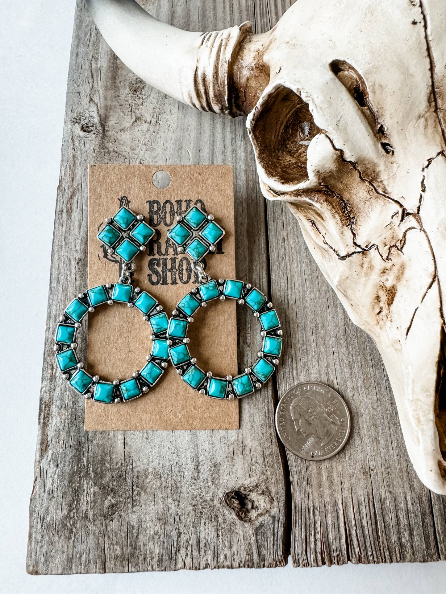 Western Earrings - Turquoise or Black