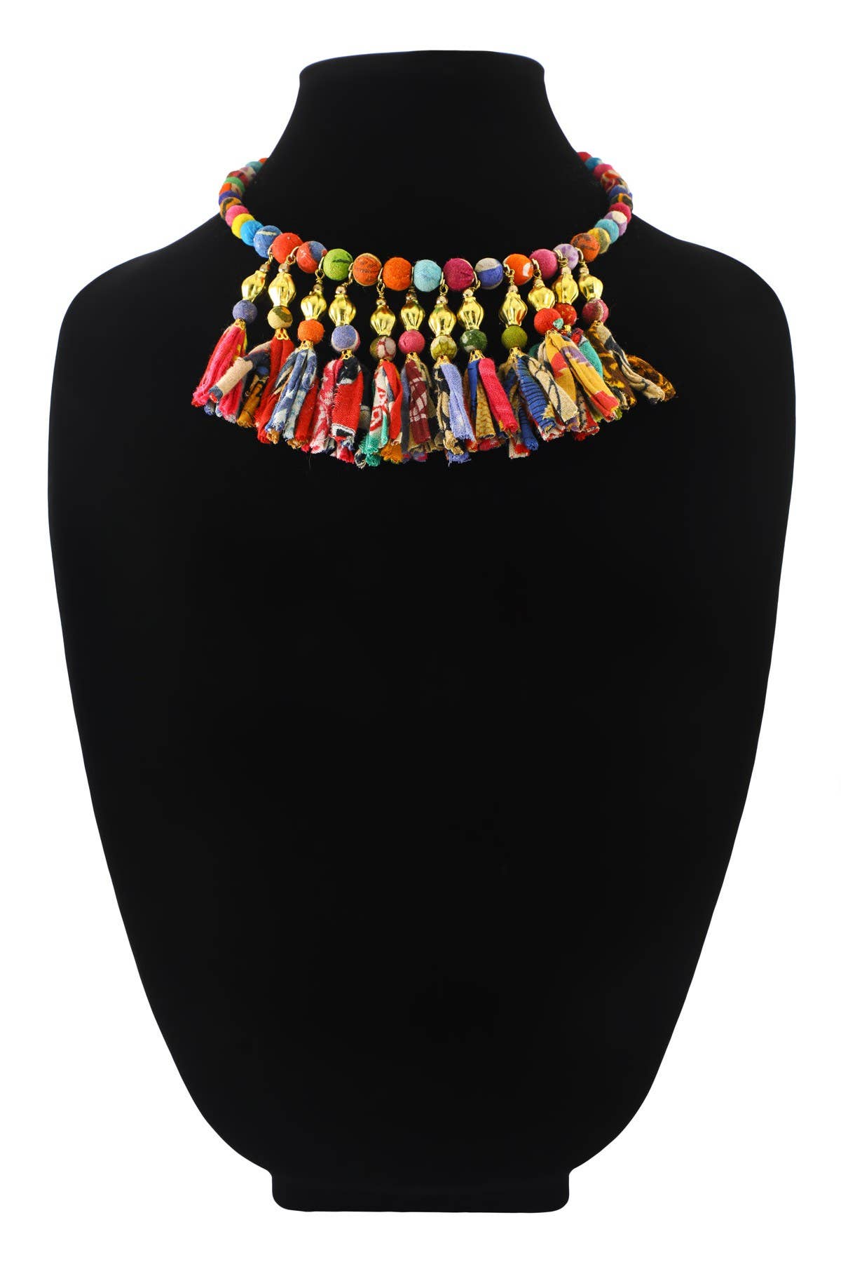 Handmade Multi-Tassel Beaded Choker Necklace