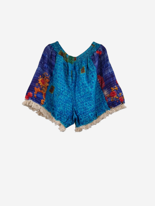 Alma Kantha Fringe Shorts - 01