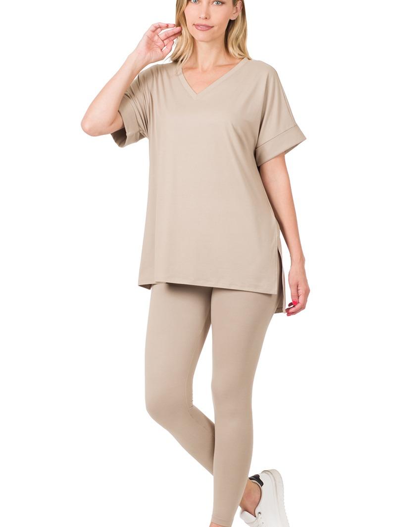 V-Neck Silky Smooth Brushed Microfiber Loungewear Set (11 Options)
