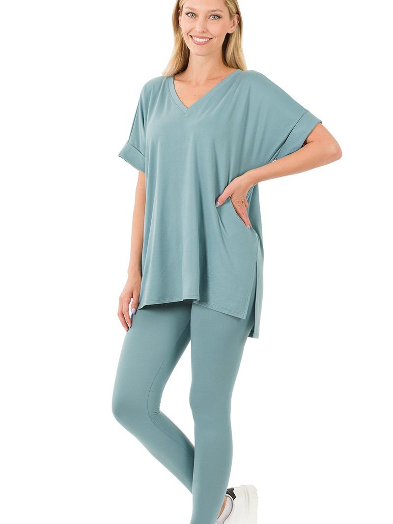 V-Neck Silky Smooth Brushed Microfiber Loungewear Set (11 Options)