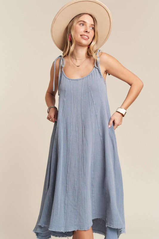 Walk of Life Mineral Washed Cotton Long Dress