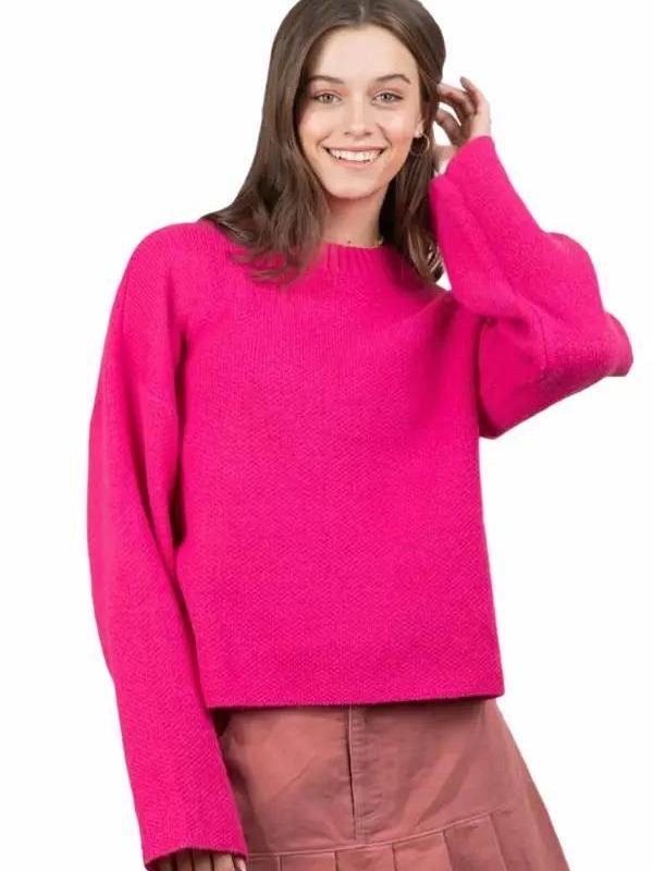 Oversized Solid Casual Sweater Top