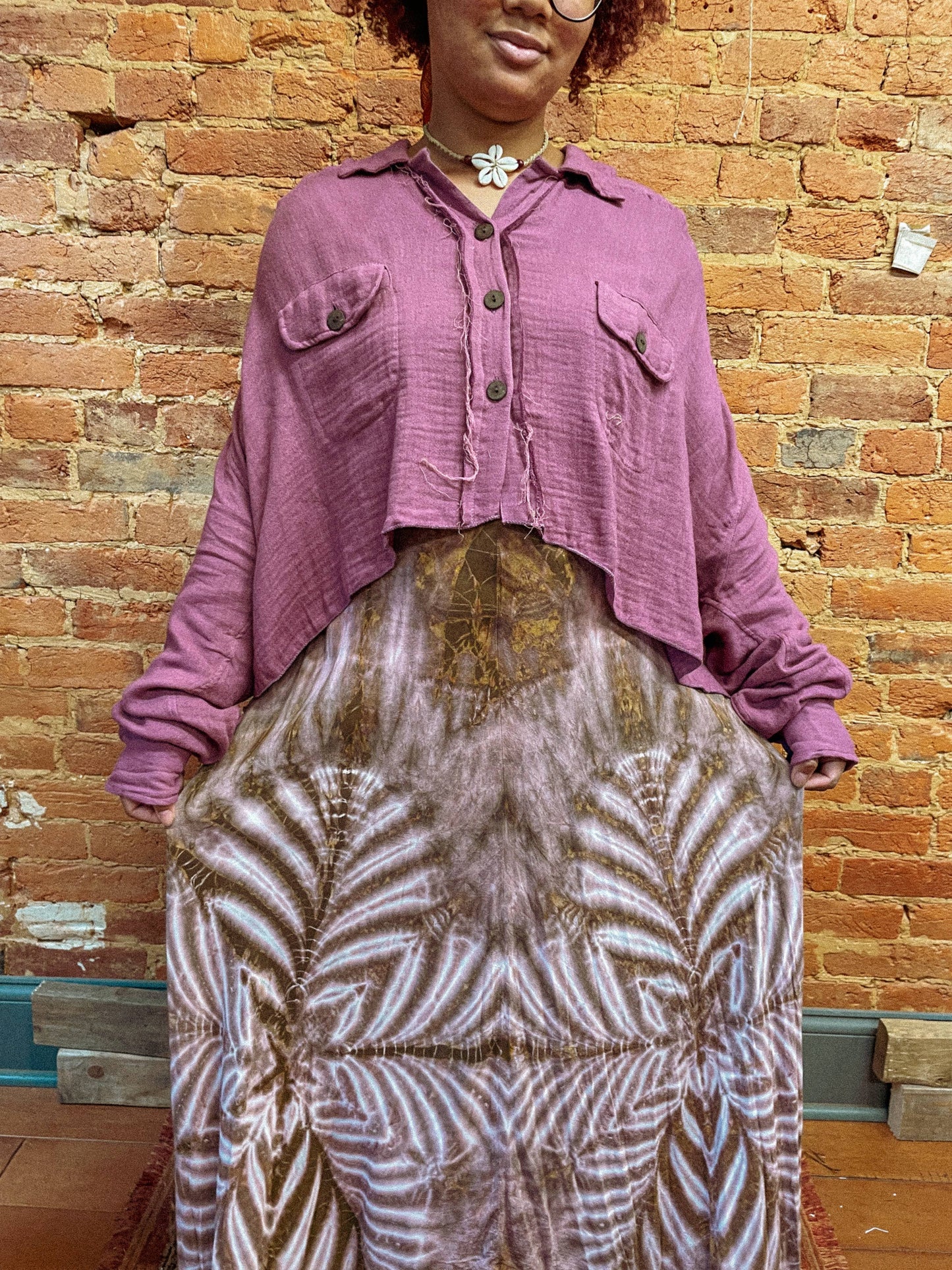 Beachy Boho Bamboo Cropped Shacket