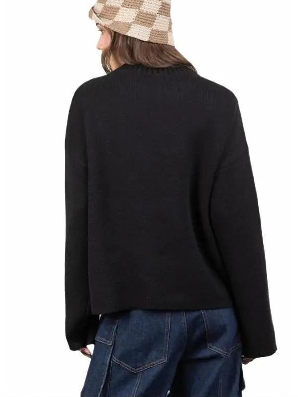 Oversized Solid Casual Sweater Top