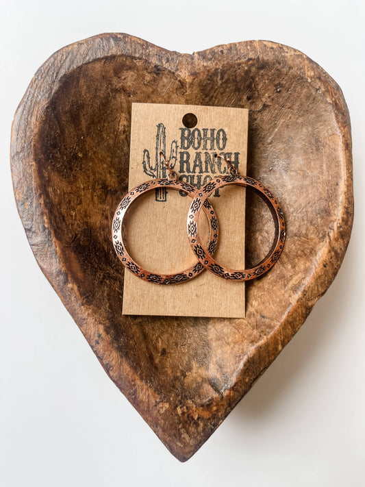 Western Aztec Print Hoops