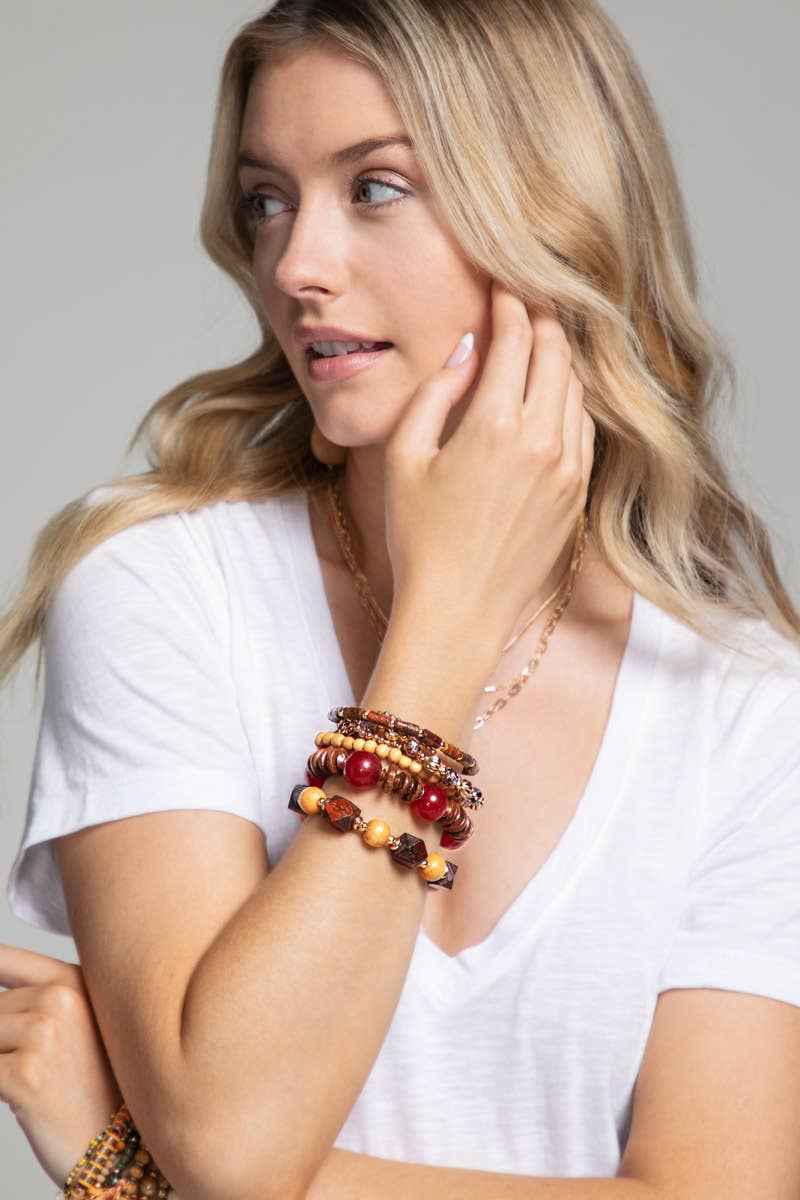 Mixed Geometric Bead Boho Bracelet Set