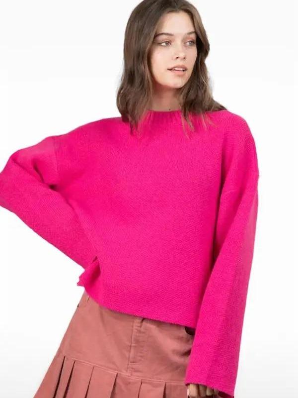 Oversized Solid Casual Sweater Top
