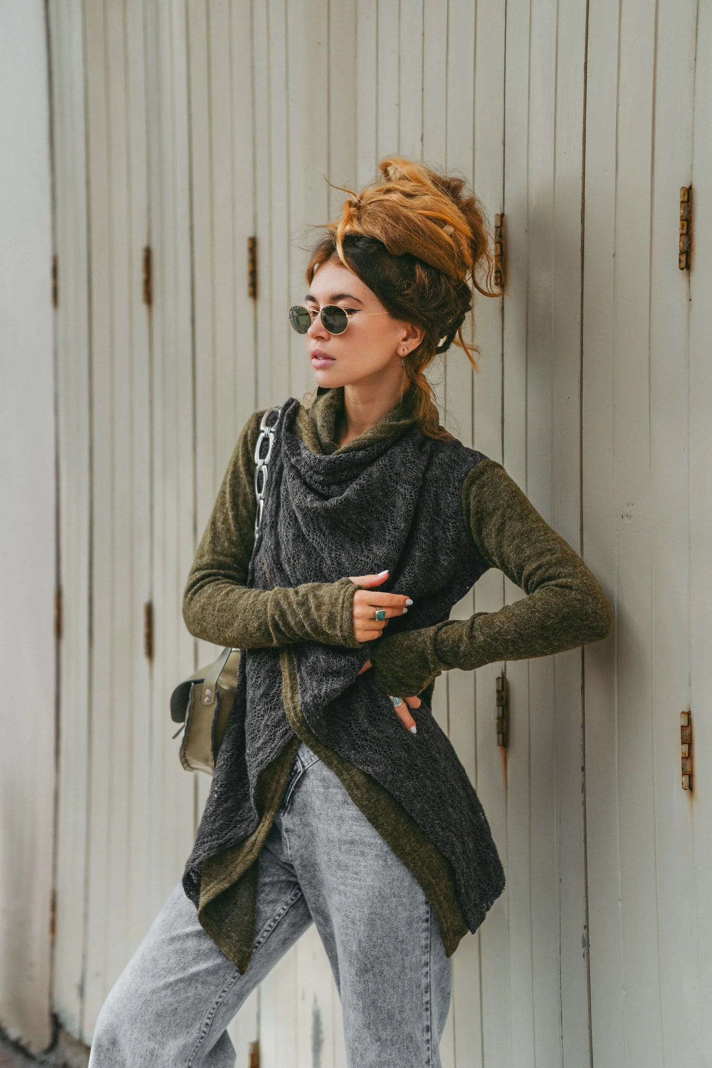 Convertible Jacket Mila Olive-Charcoal