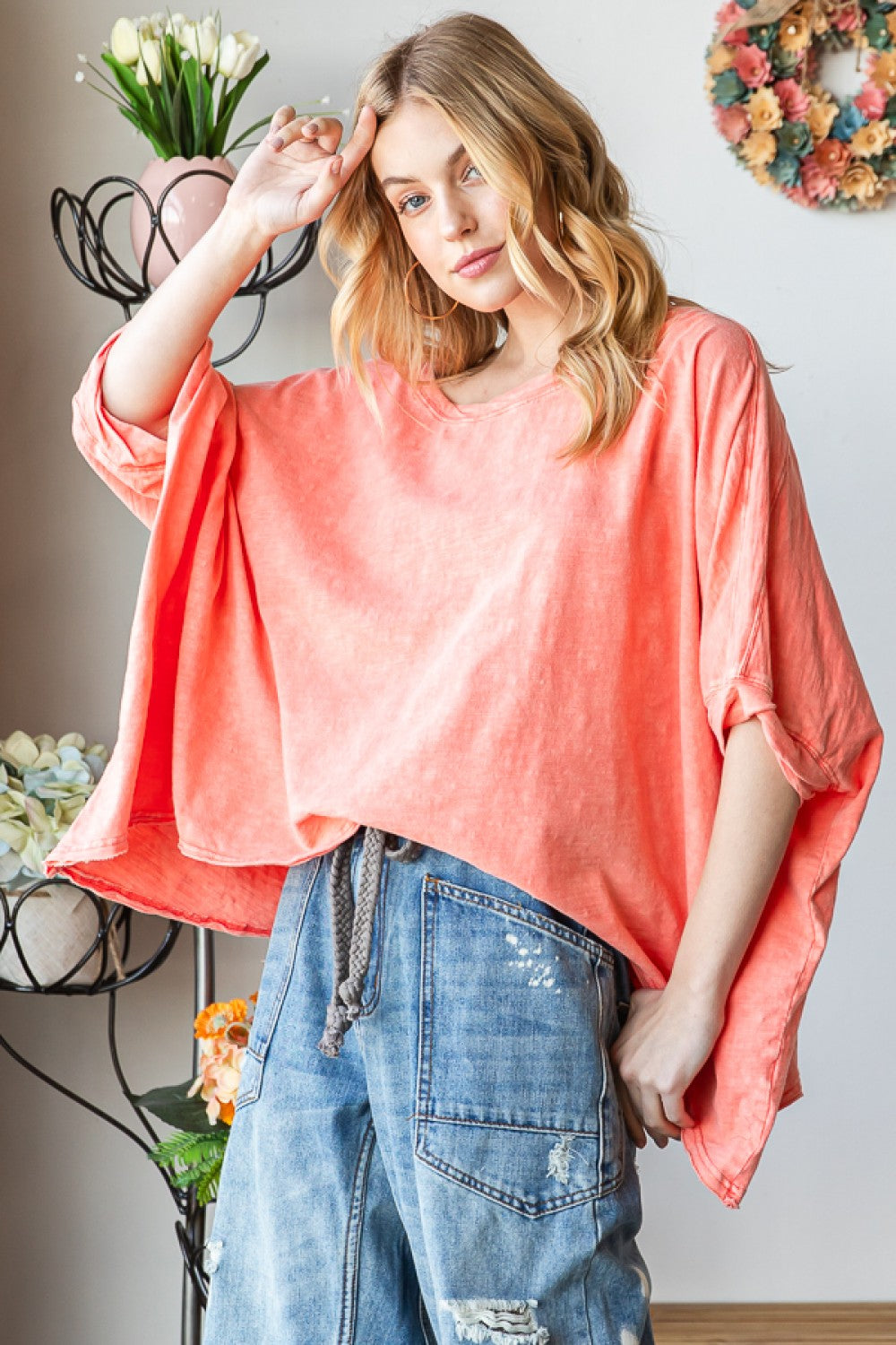 Mineral Washed Twisted Band Top