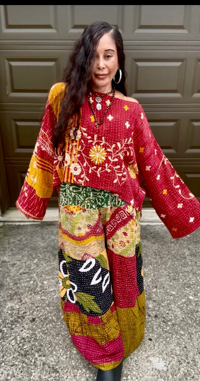 Beloved Rosa 3-Layered Kantha Pants (S-2X)