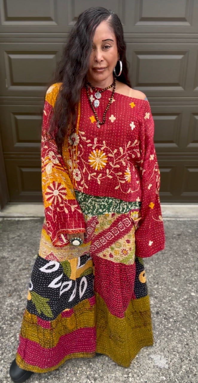 Beloved Rosa 3-Layered Kantha Pants (S-2X)