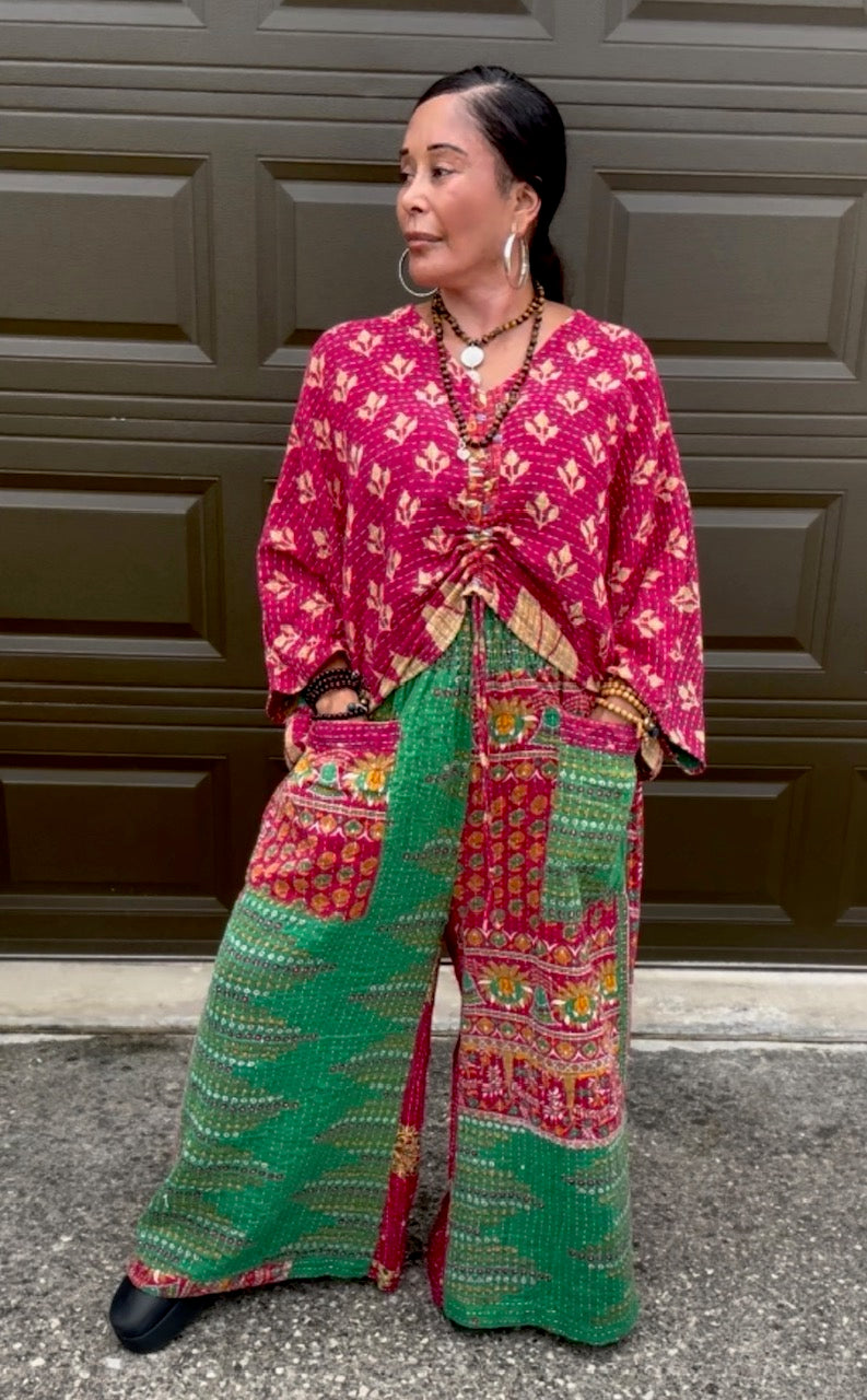 Everyday Amaya Wide Leg Kantha Pants (S-2X)