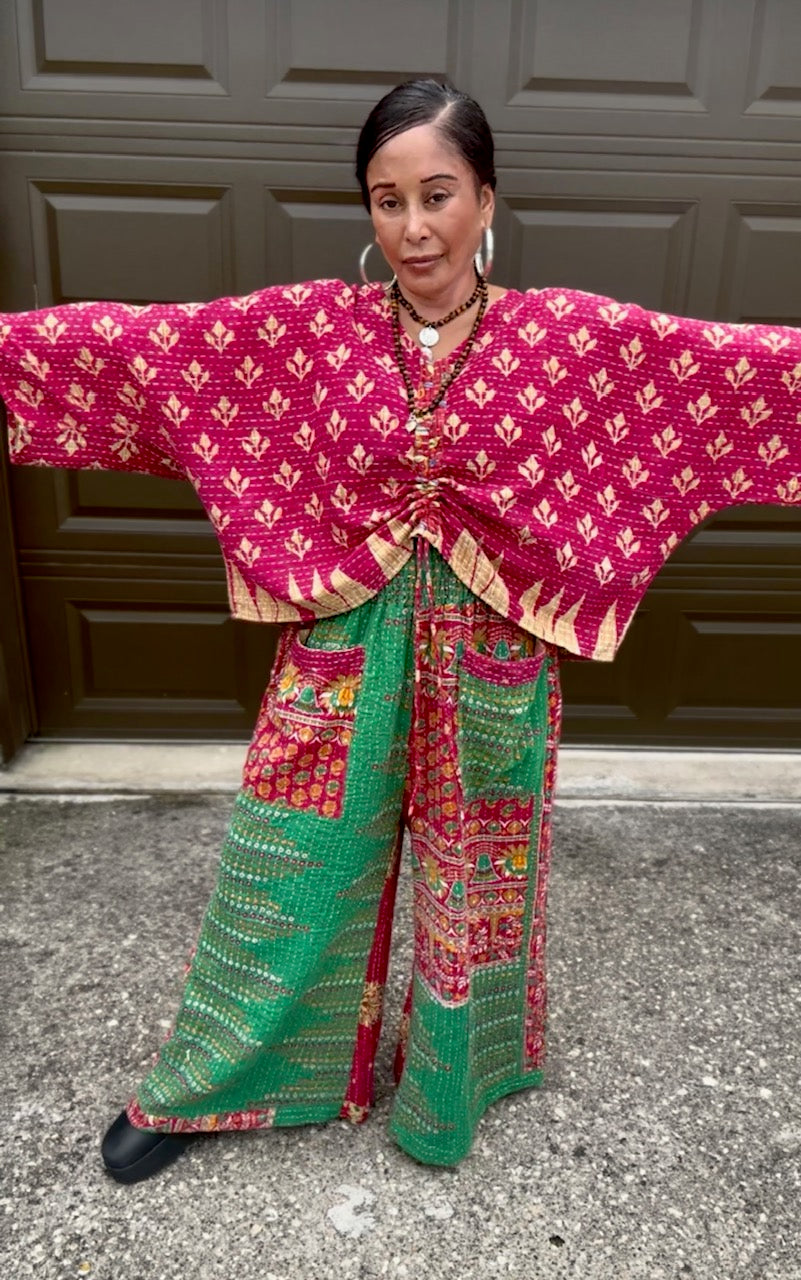 Everyday Amaya Wide Leg Kantha Pants (S-2X)