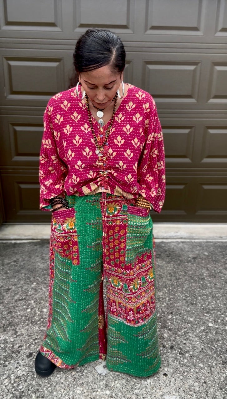 Everyday Amaya Wide Leg Kantha Pants (S-2X)