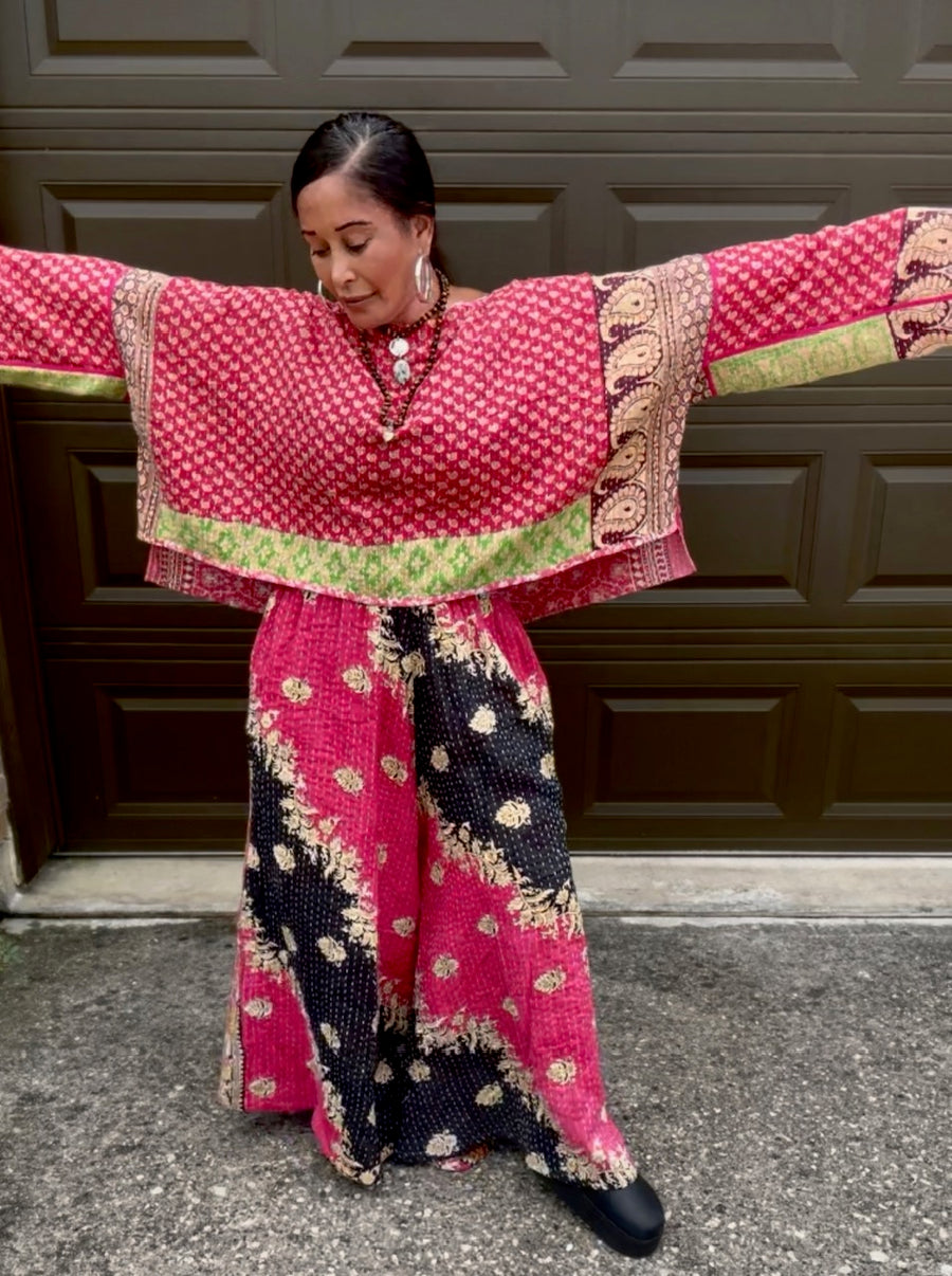 Laila Flared Kantha Pants (S-XL)