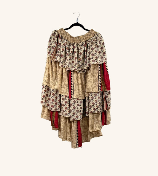 Ruffle Muse Hi-Lo Silk Skirt 1000-18