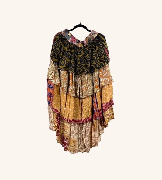 Ruffle Muse Hi-Lo Silk Skirt 1000-19