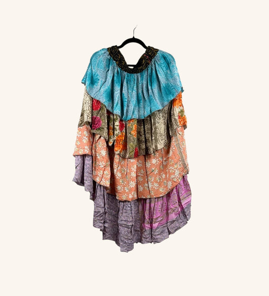 Ruffle Muse Hi-Lo Silk Skirt 1000-20
