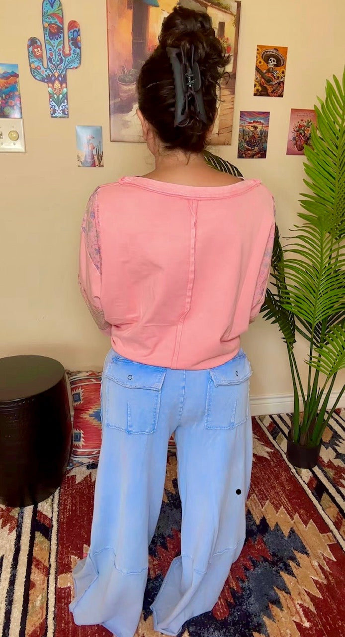 Mineral Washed Terry Knit Cargo Sweatpants (2 Options)