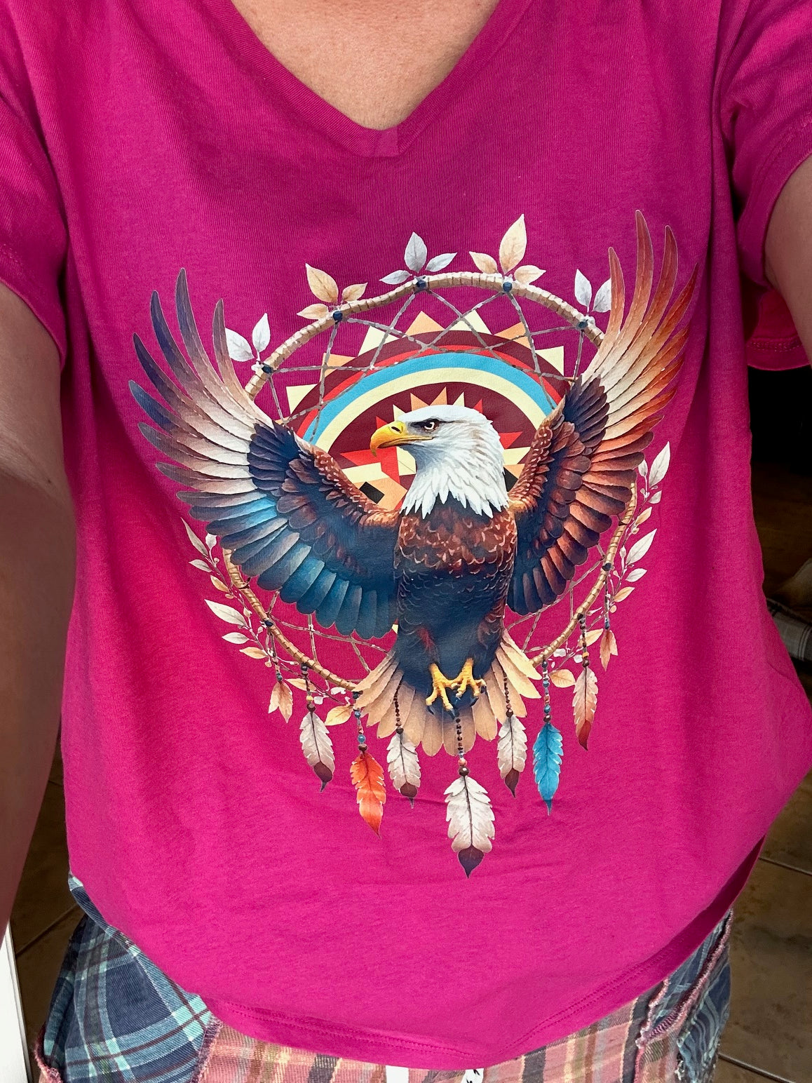 Native Eagle V-Neck Graphic Tee (6 Options)