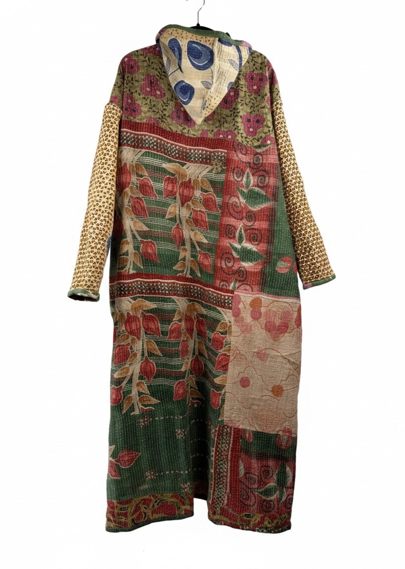 Sacred Drift Fine Kantha Reversible Vintage Coat 1000-01