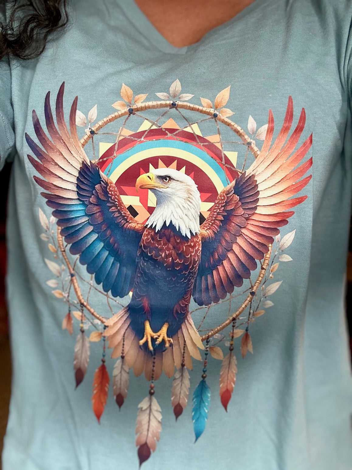 Native Eagle V-Neck Graphic Tee (6 Options)