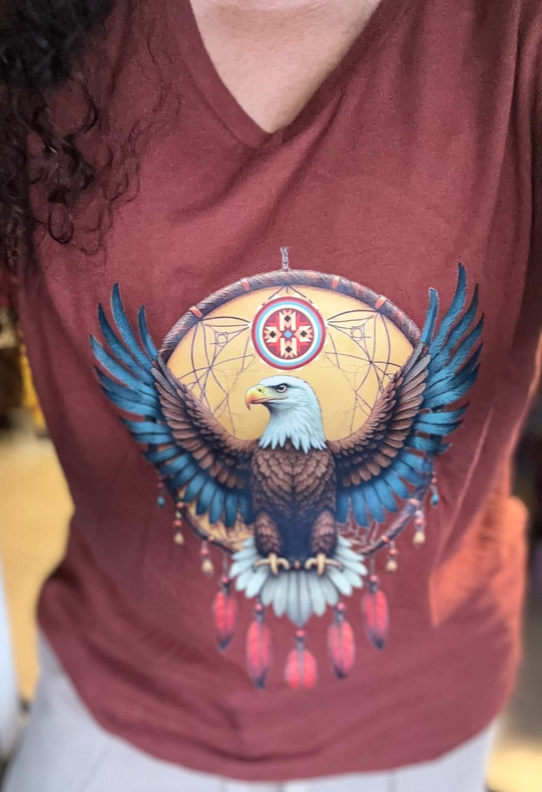 Dream Catcher Native Eagle V-Neck Graphic Tee (6 Options)