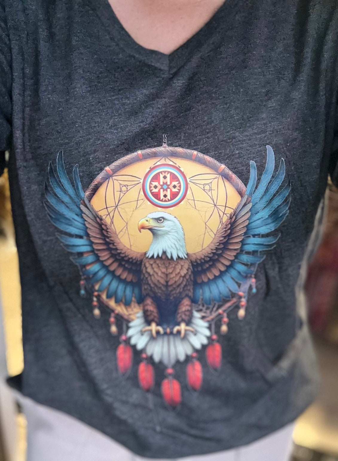 Dream Catcher Native Eagle V-Neck Graphic Tee (6 Options)